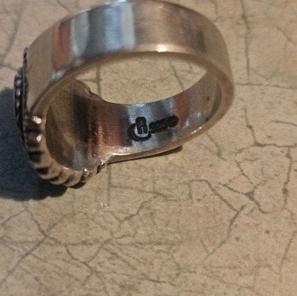 CAROLYN POLLAK BEAUTIFUL STERLING & INLAID RING - Picture 5 of 7